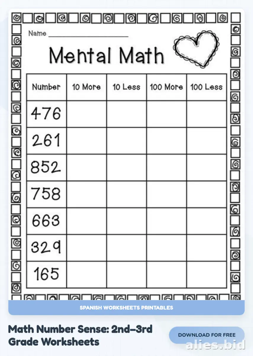 Free Printable 3rd Grade Worksheet Free Print #17
