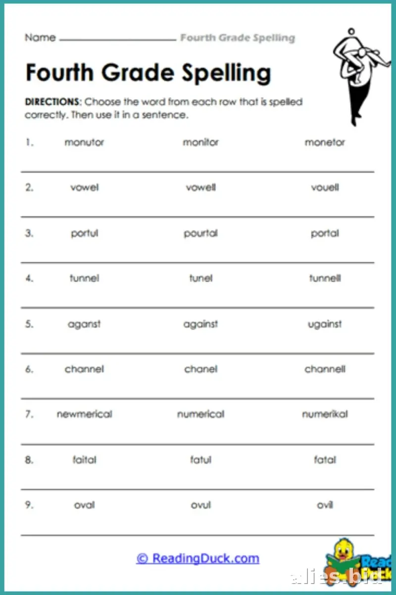 Free Printable 4th Grade Worksheet Free Print #12