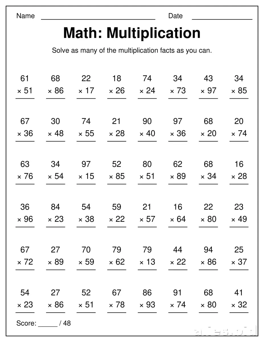 Free Printable 4th Grade Worksheet Free Print #9