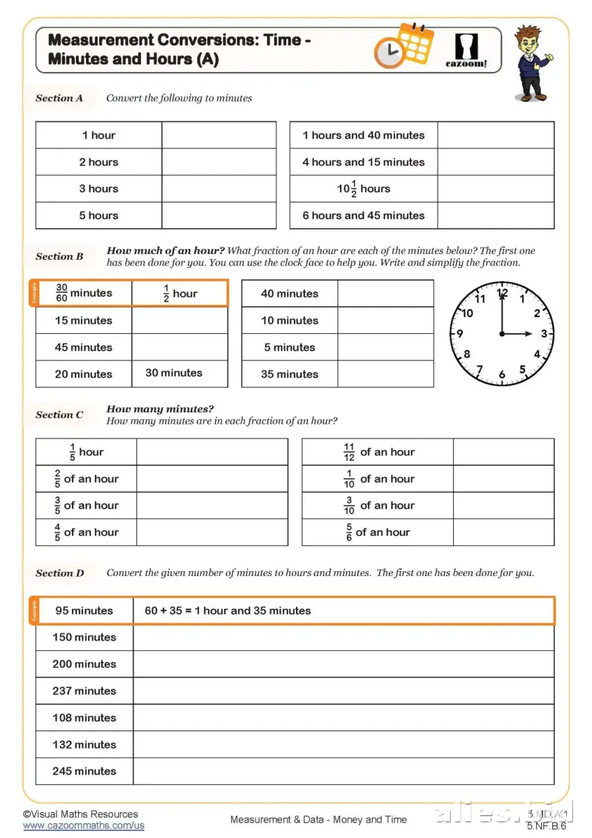 5th Grade Worksheets for Math, Reading, and Writing