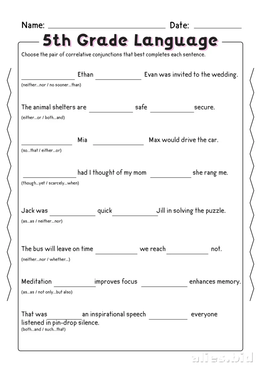 Free Printable 5th Grade Worksheet Free Print #18
