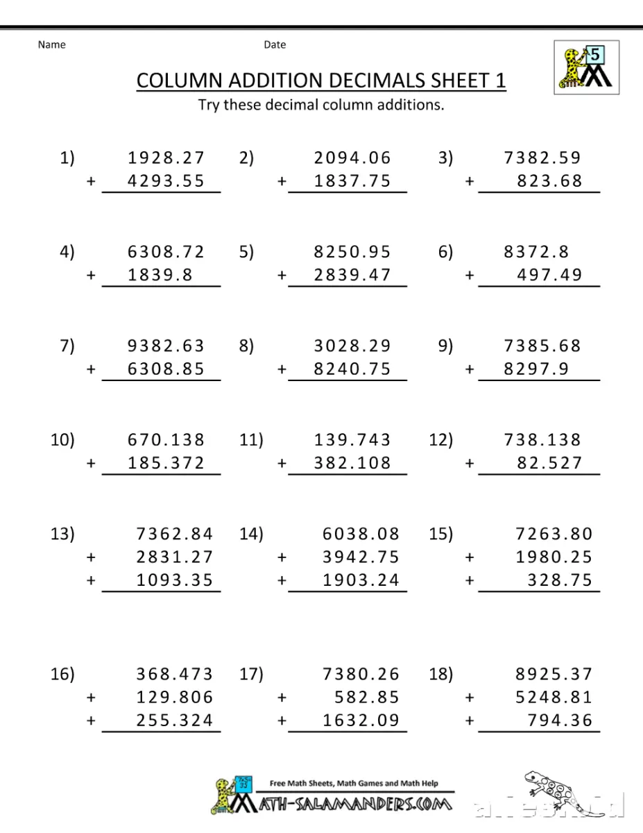 Free Printable 5th Grade Worksheet Free Print #5