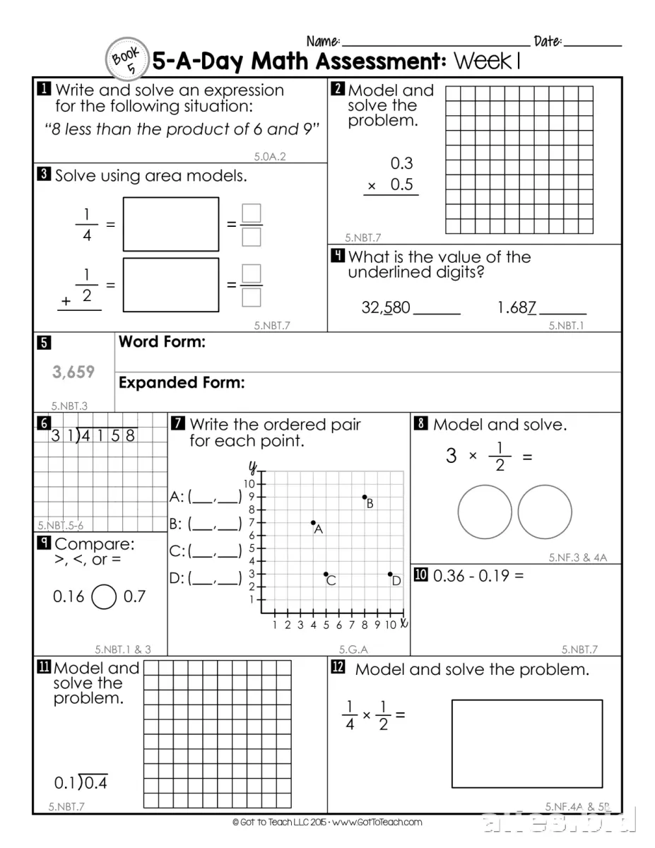 Free Printable 5th Grade Worksheet Free Print #11