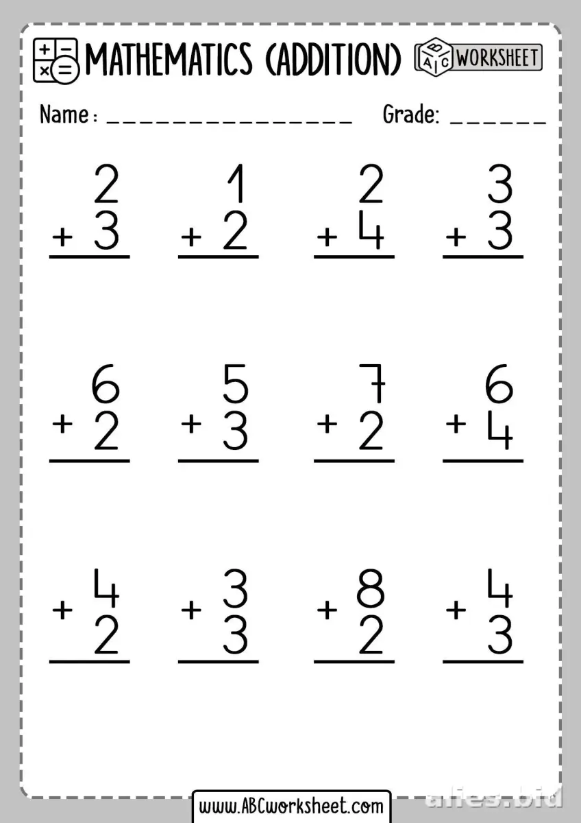 Free Printable Addition Worksheet For Kindergarten Free #3