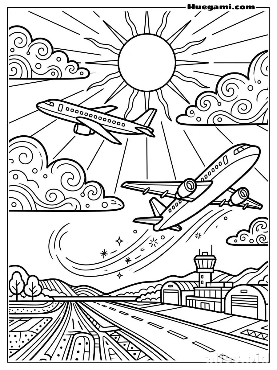 Free Printable Airplane Coloring Pages Free Print Worksheet #6