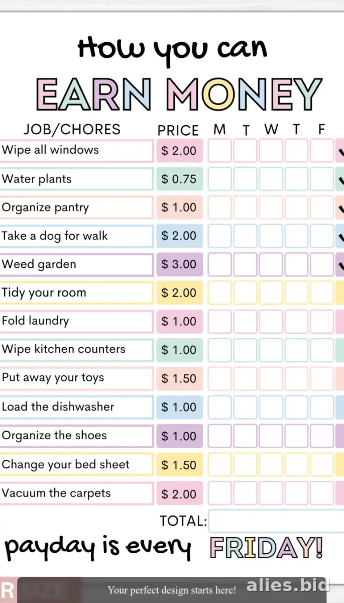 Free Printable Allowance Tracker Template Free Worksheet #8