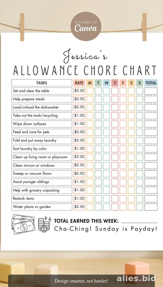 Free Printable Allowance Tracker Template Free Worksheet #20