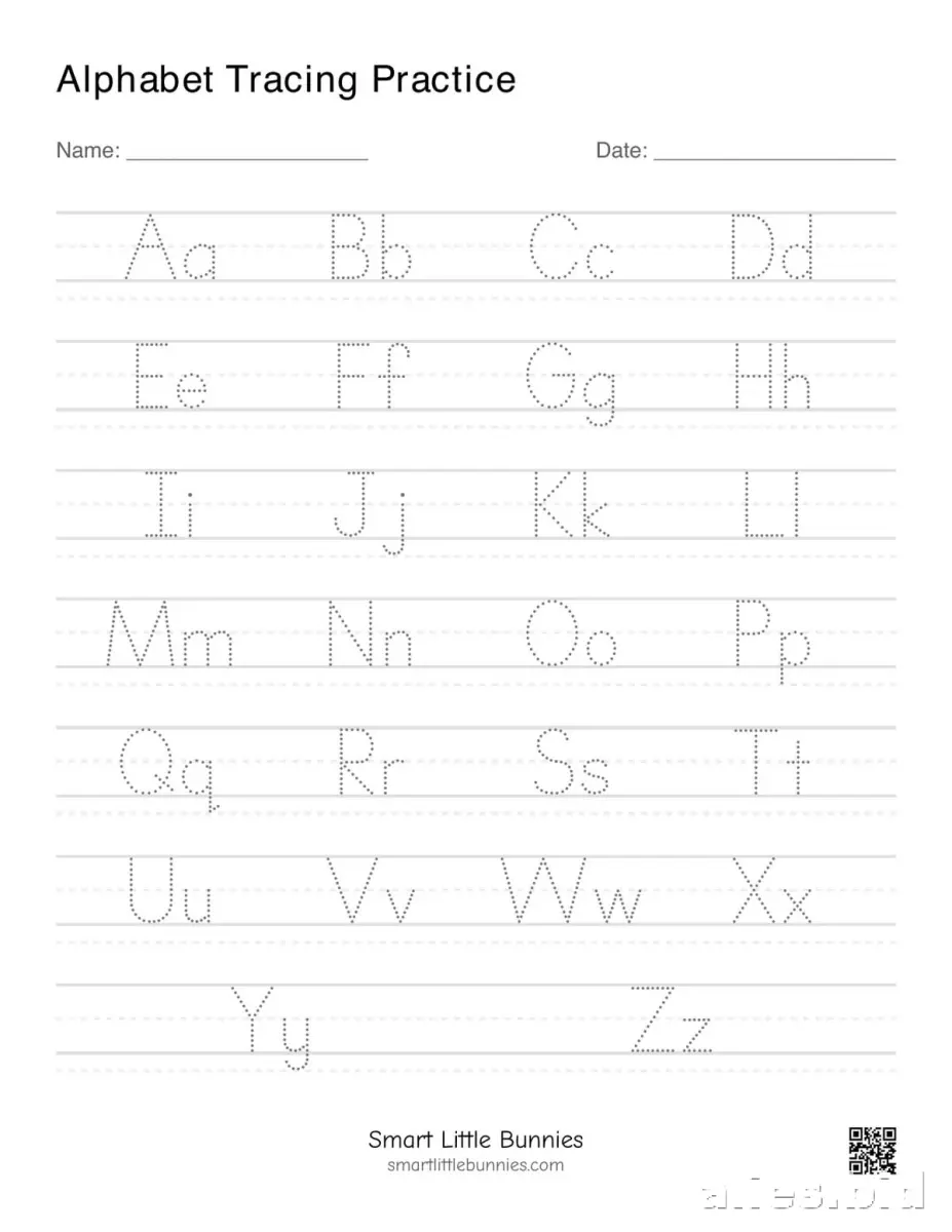 Alphabet Tracing Practice Worksheets for Preschool Kids