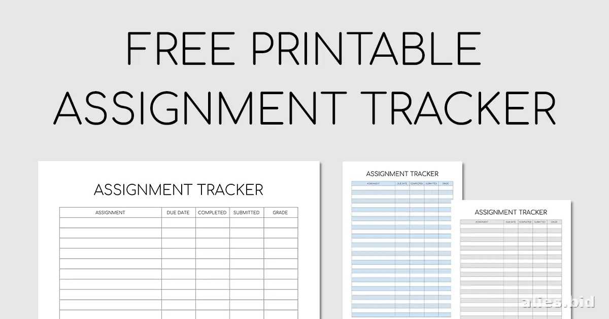 Free Printable Assignment Tracker Template Free Worksheet #21