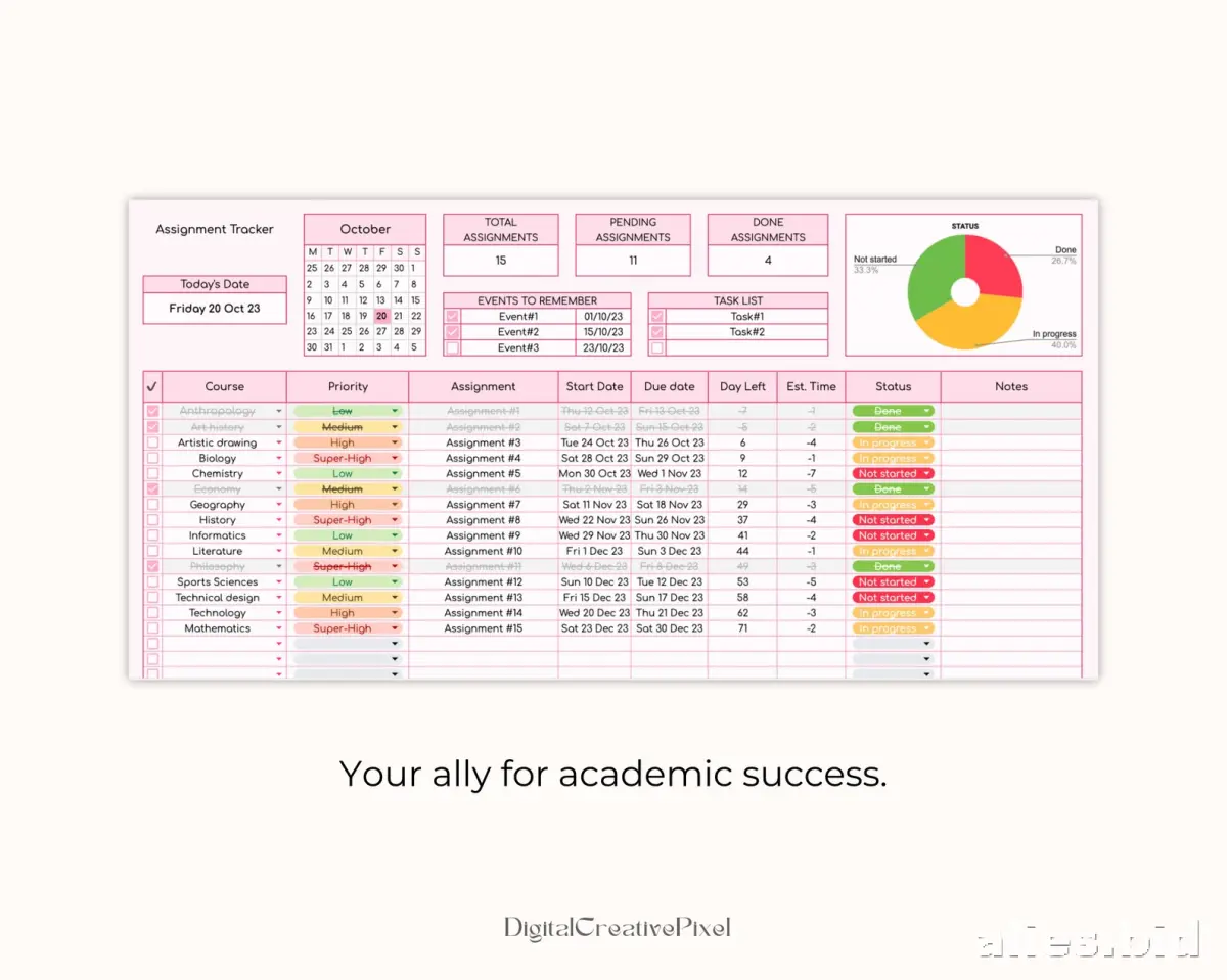Free Assignment Tracker Template Free Worksheets for Teachers and Parents