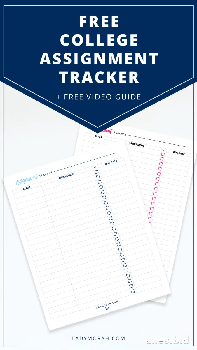 Free Printable Assignment Tracker Template Free Worksheet #7