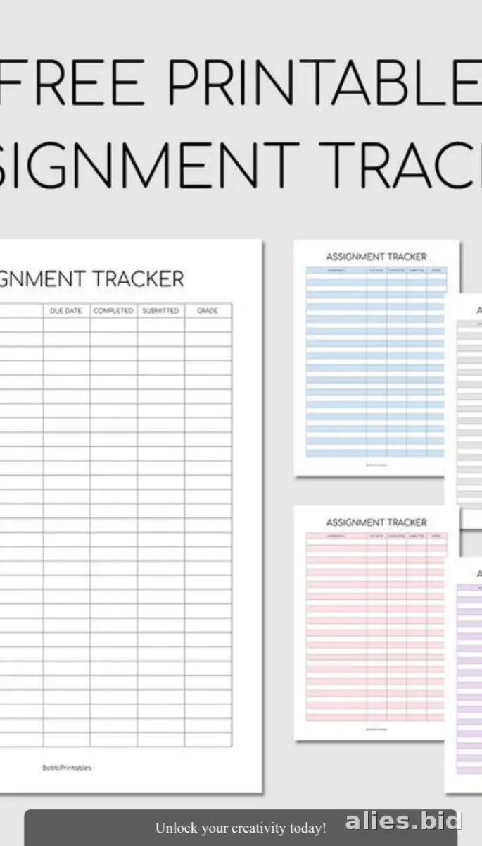 Free Printable Assignment Tracker Template Free Worksheet #17