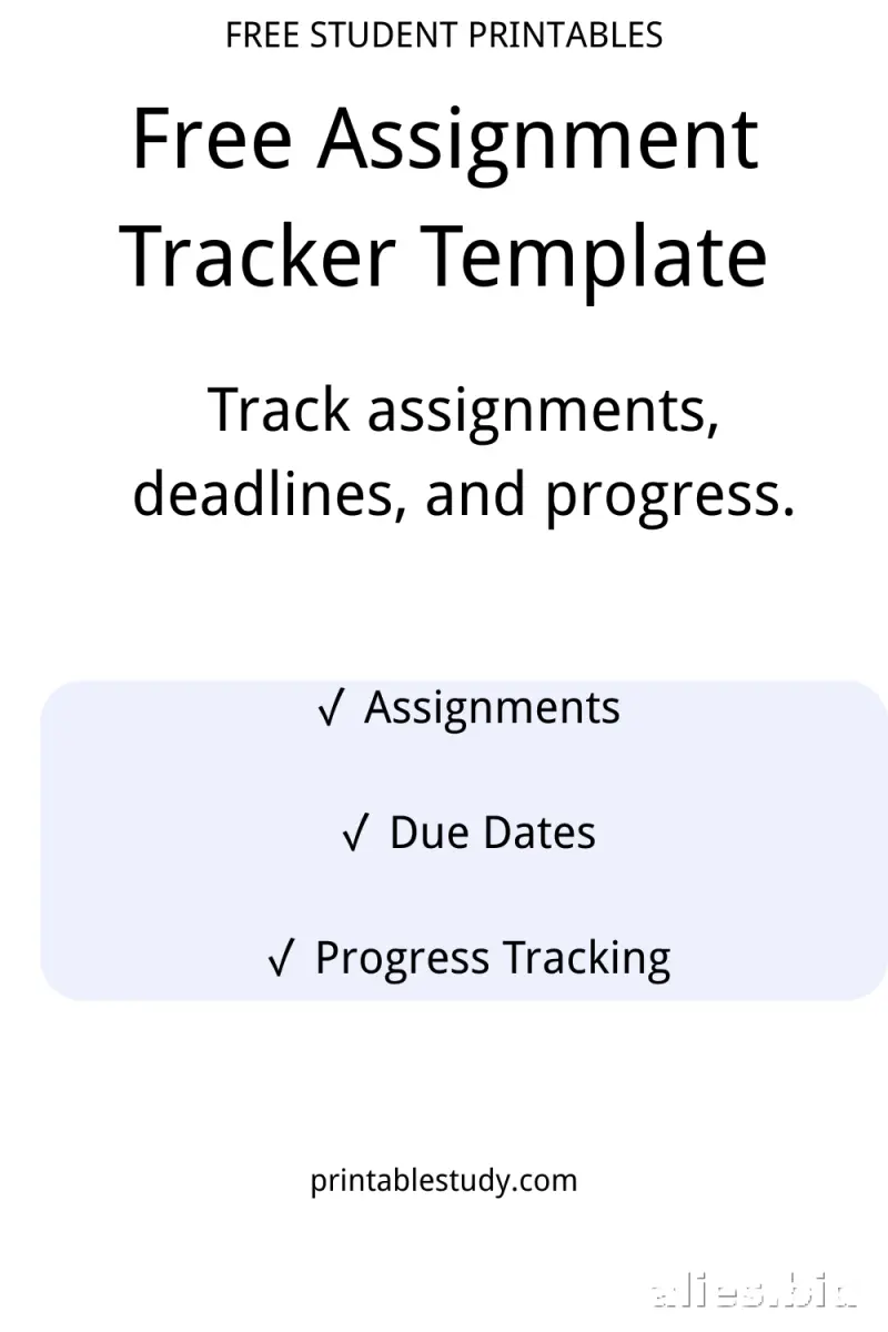 Free Printable Assignment Tracker Template Free Worksheet #11