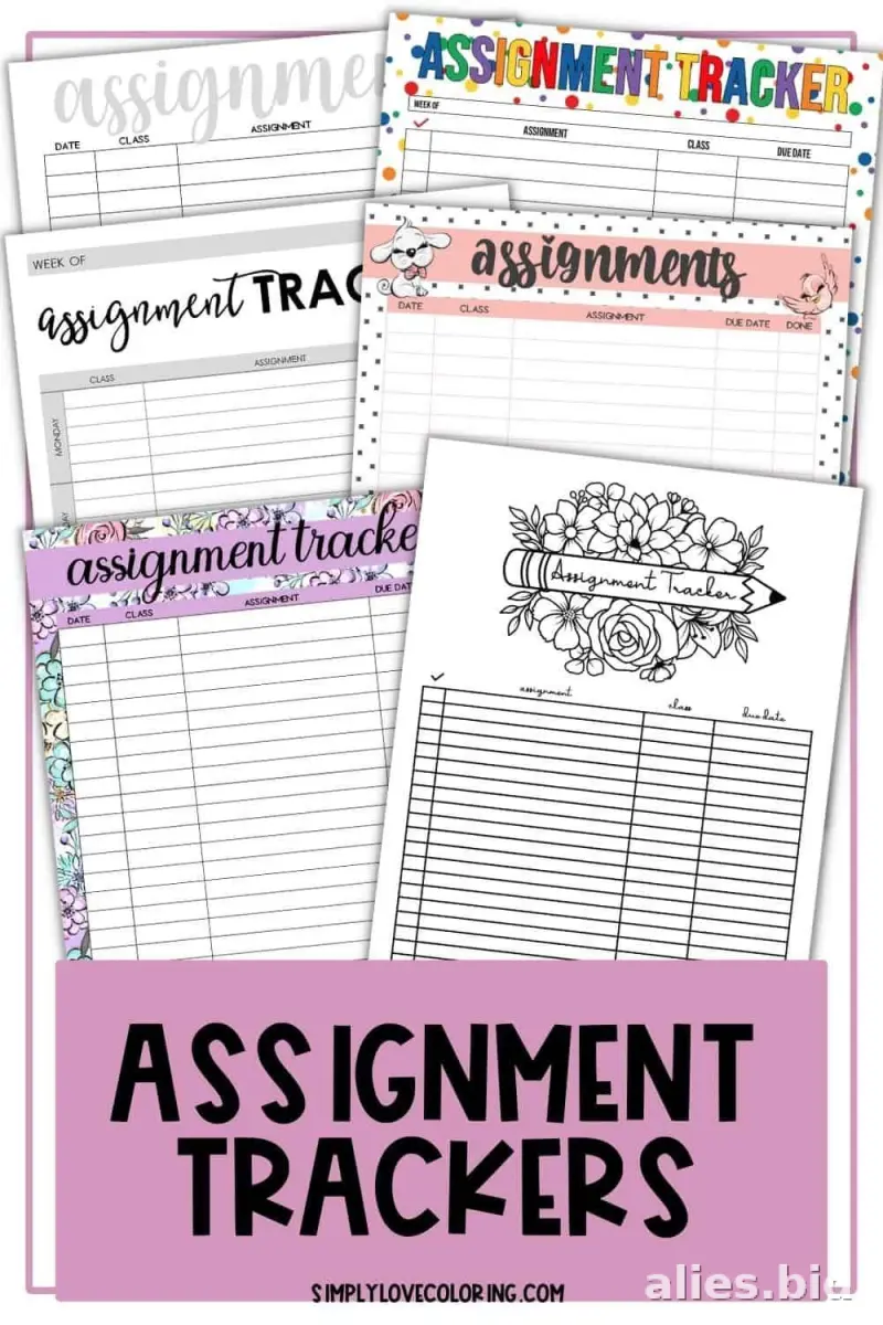 Free Printable Assignment Tracker Template Free Worksheet #22
