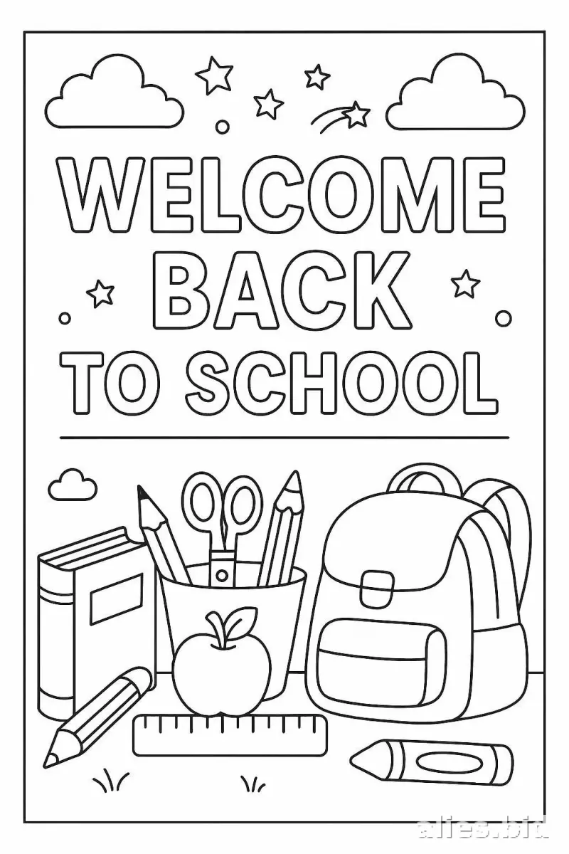 Free Printable Back To School Coloring Pages Free Worksheet #16