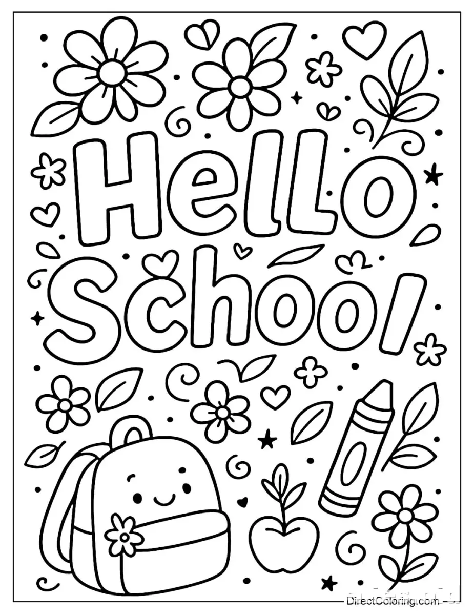 Free Printable Back To School Coloring Pages Free Worksheet #7