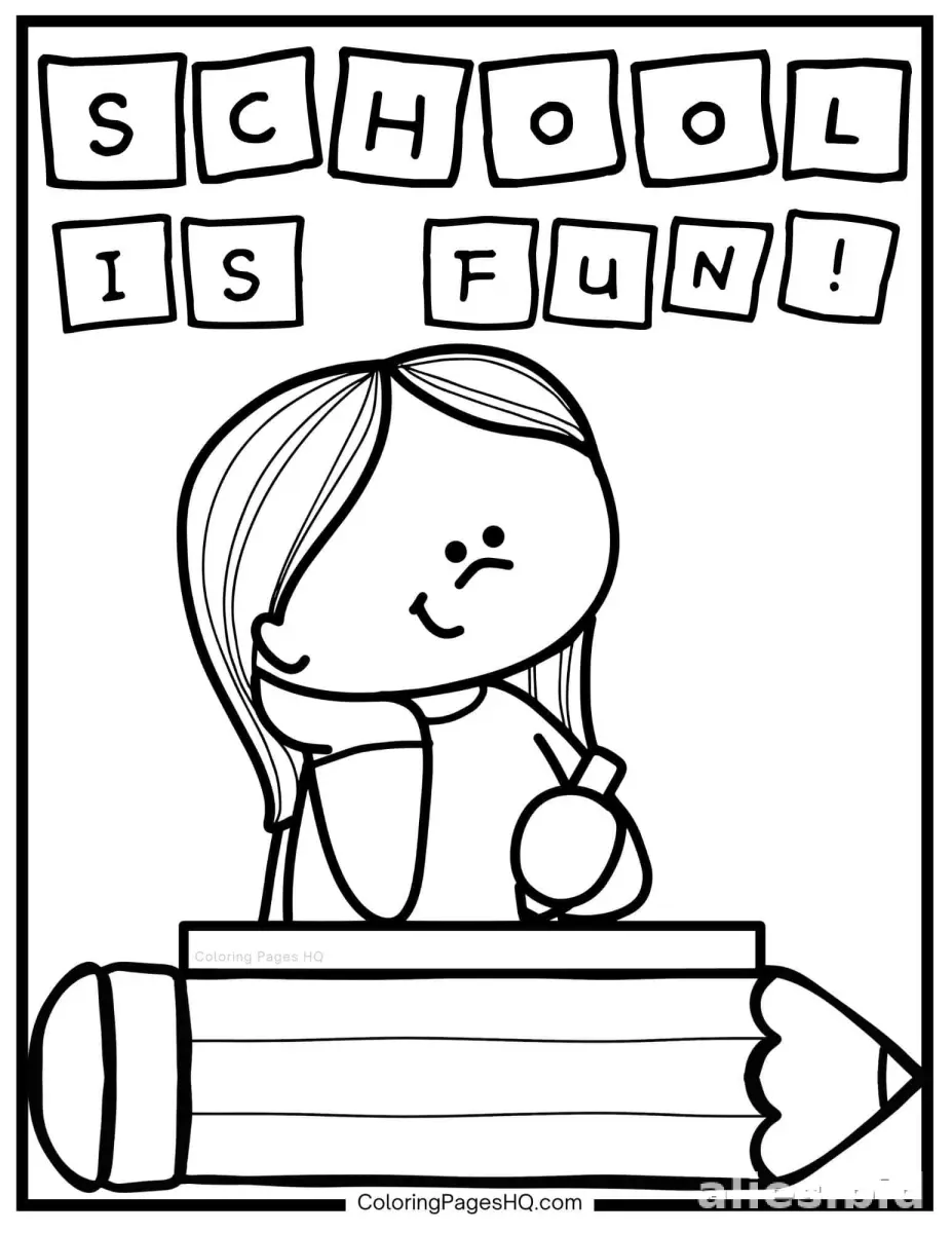 Free Printable Back To School Coloring Pages Free Worksheet #5