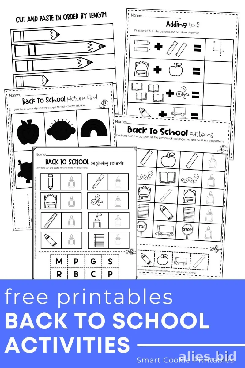 Free Printable Back To School Worksheet Free #6