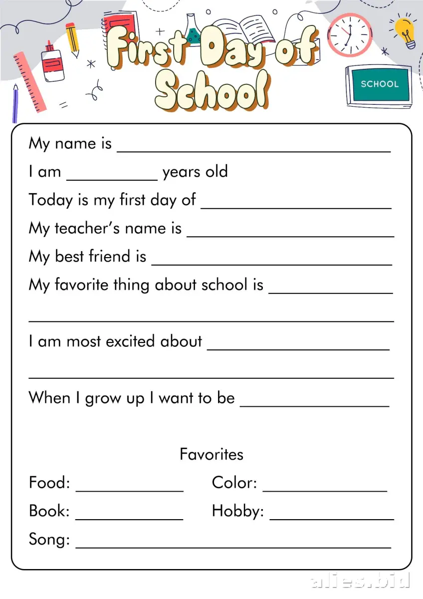 Free Printable Back To School Worksheet Free #14
