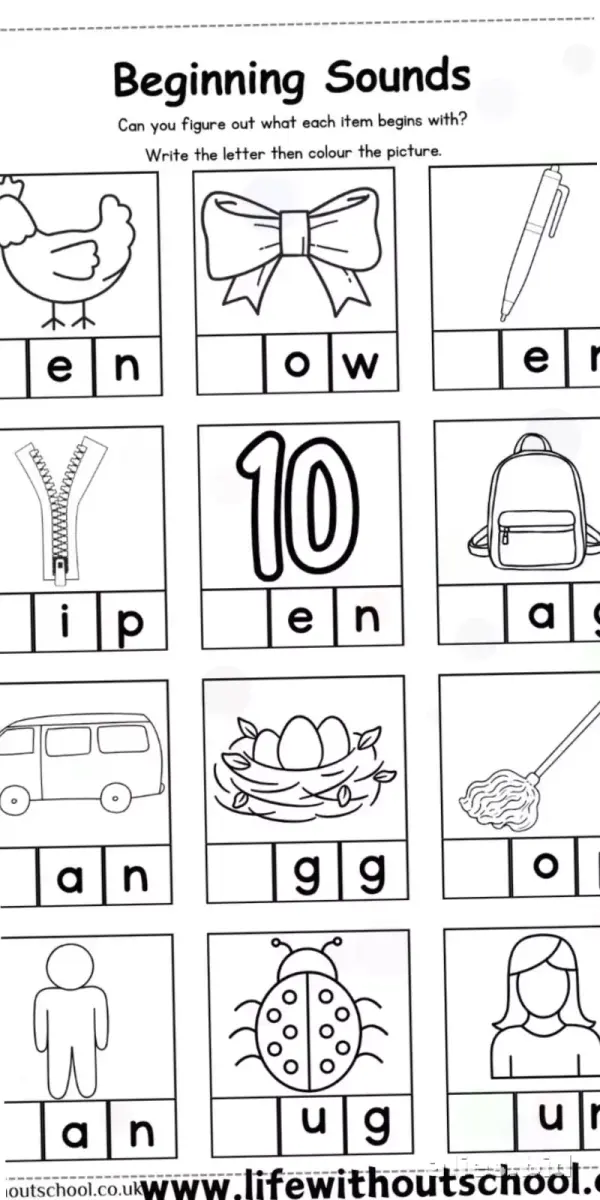 Free Printable Beginning Sounds Worksheet Free #14