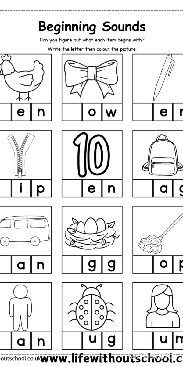 Free Printable Beginning Sounds Worksheet Free #15