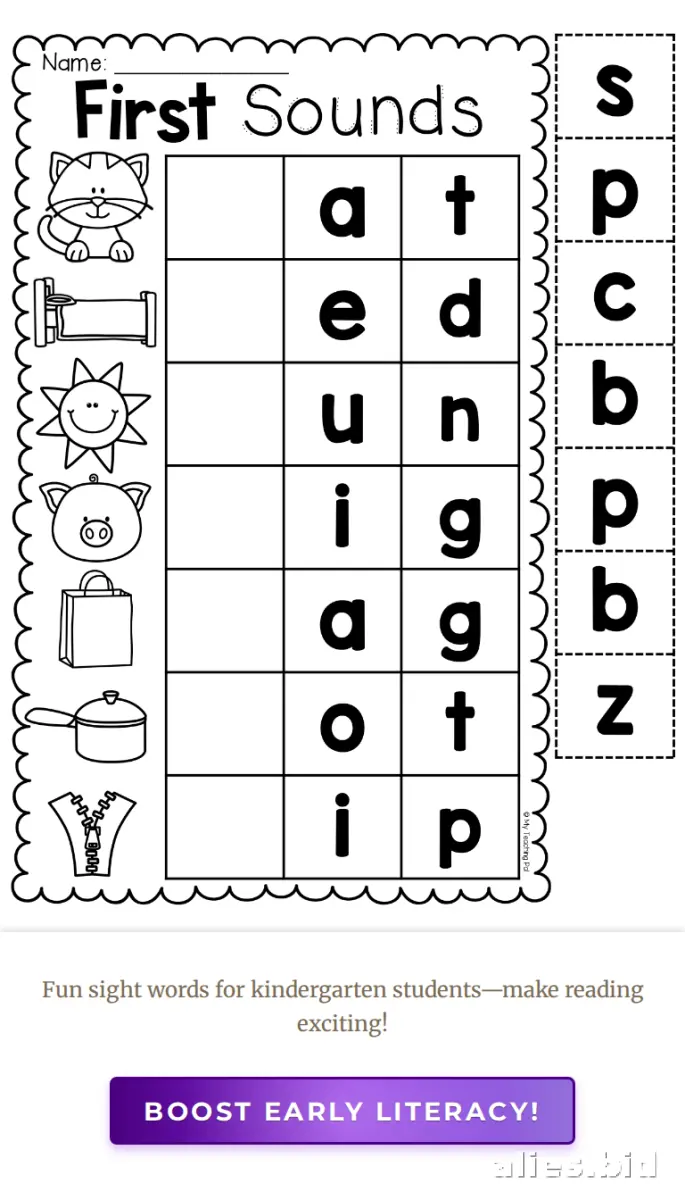 Free Printable Beginning Sounds Worksheet Free #5