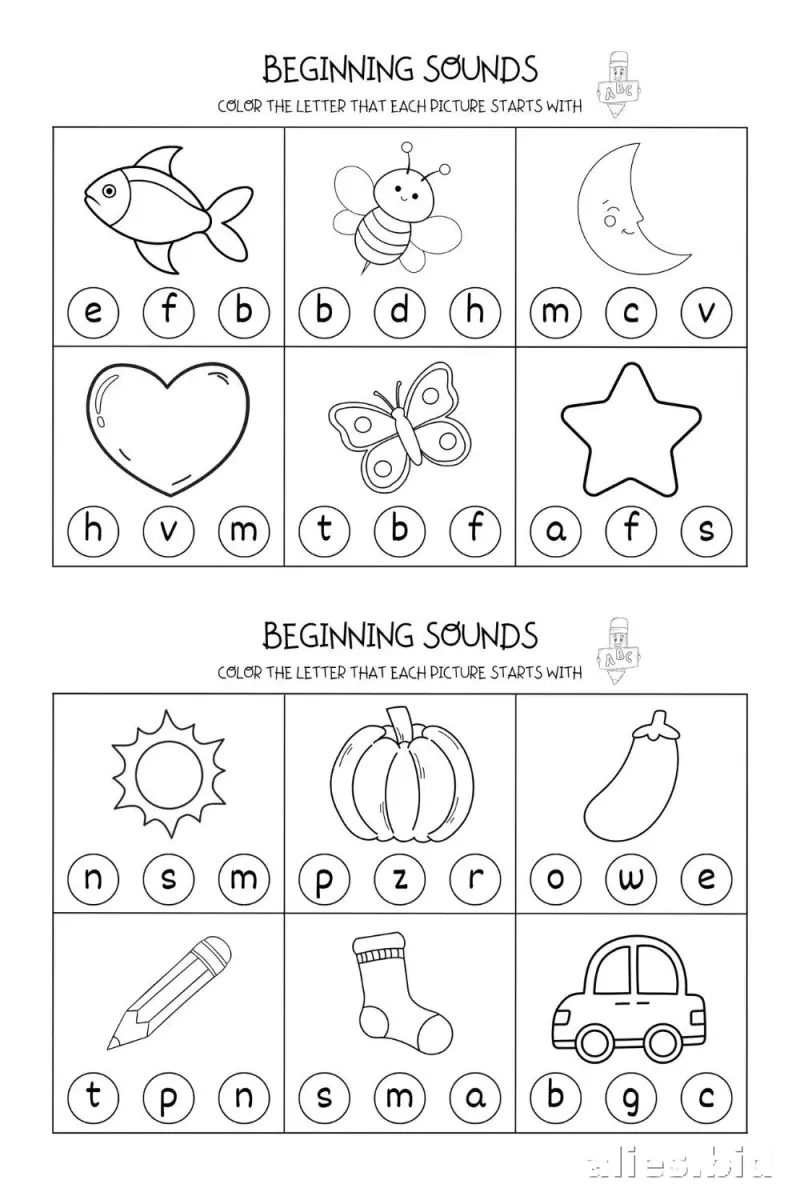 Free Printable Beginning Sounds Worksheet Free #8