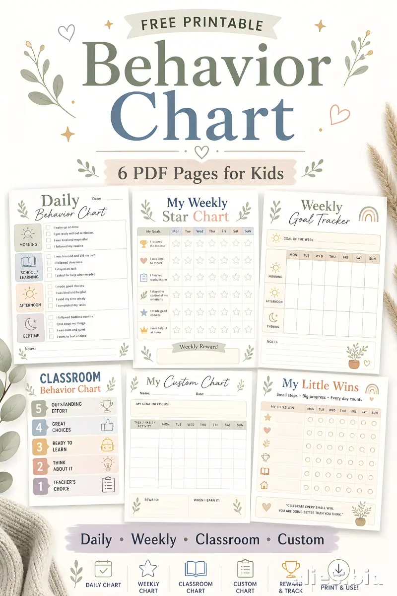 Free Printable Behavior Chart Template Free Worksheet #3