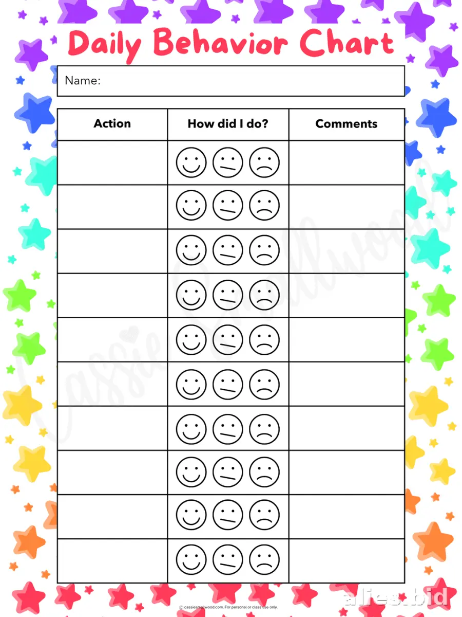 Free Behavior Chart Templates and Worksheets for Teachers and Parents