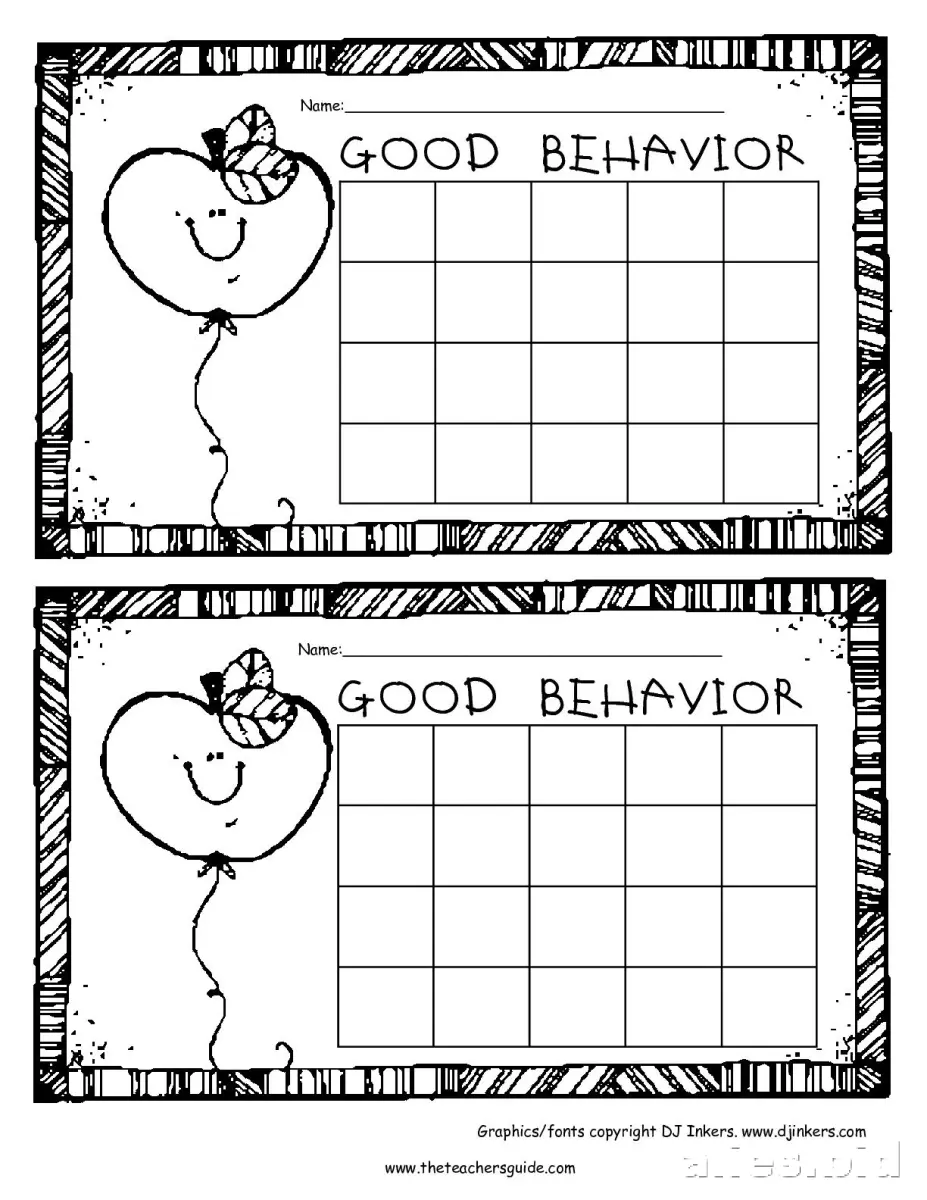 Free Printable Behavior Chart Template Free Worksheet #2