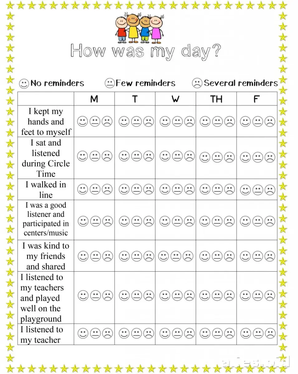 Free Printable Behavior Chart Template Free Worksheet #11
