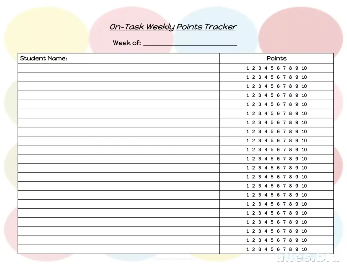 Free Printable Behavior Tracker Template Free Print Worksheet #8