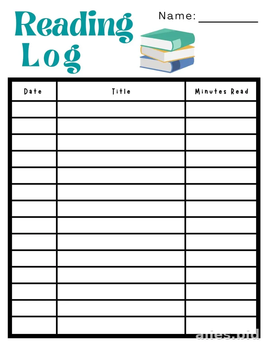 Free Printable Book Log Template Free Print Worksheet #5