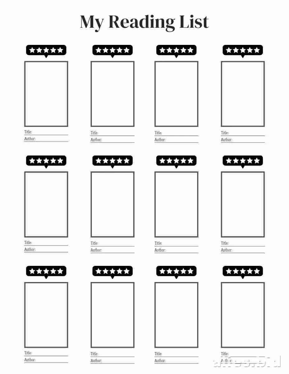Free Printable Book Log Template Free Print Worksheet #12