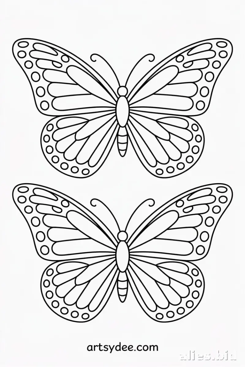 Butterfly Coloring Pages Printable Worksheet #11
