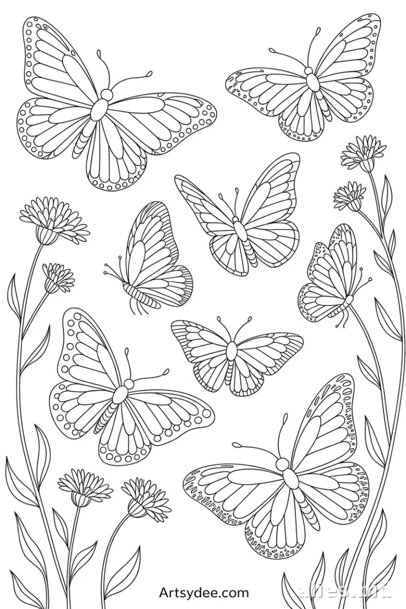 Butterfly Coloring Pages Printable Worksheet #18