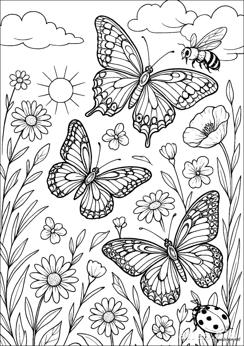 Butterfly Coloring Pages Printable Worksheet #15