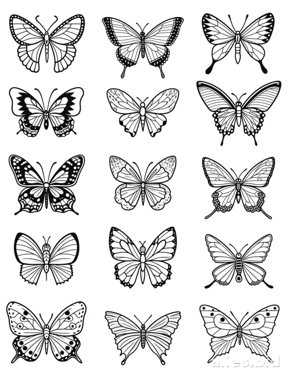 Butterfly Coloring Pages Printable Worksheet #16