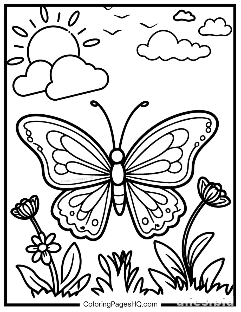 Butterfly Coloring Pages Printable Worksheet #14