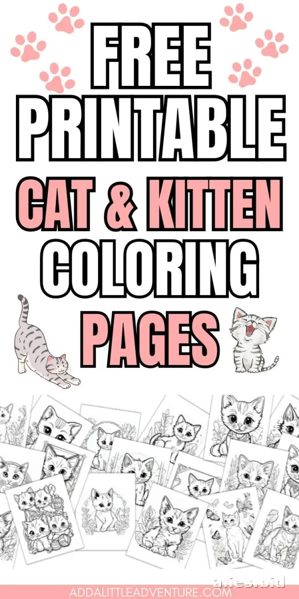 Cat Coloring Pages and Worksheets for Kids