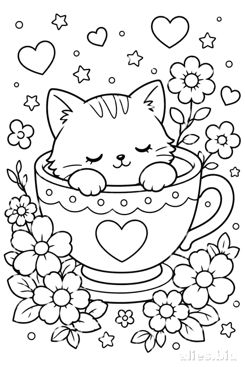 Free Printable Cat Coloring Pages For Kids Free Worksheet #5