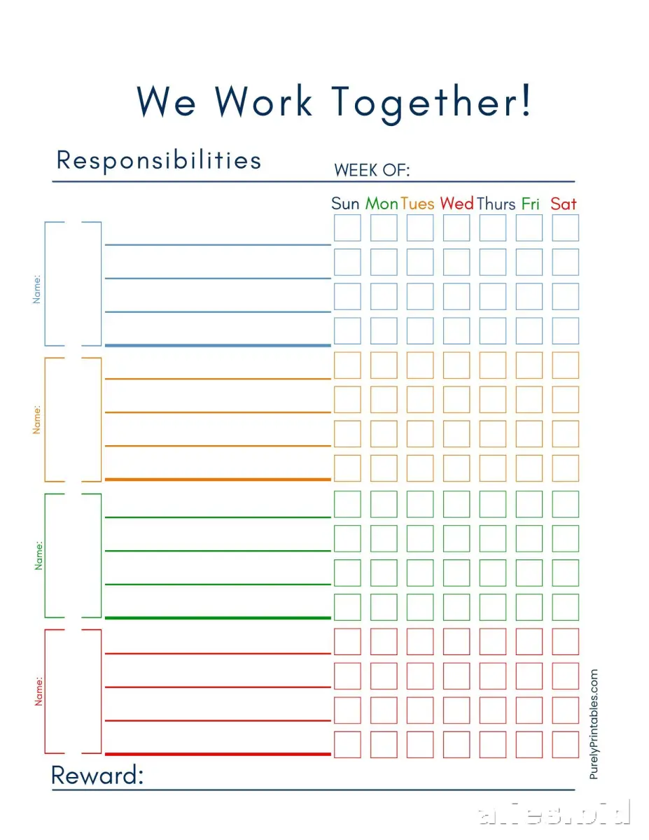 Free Printable Chore Chart Template Free Worksheet #3