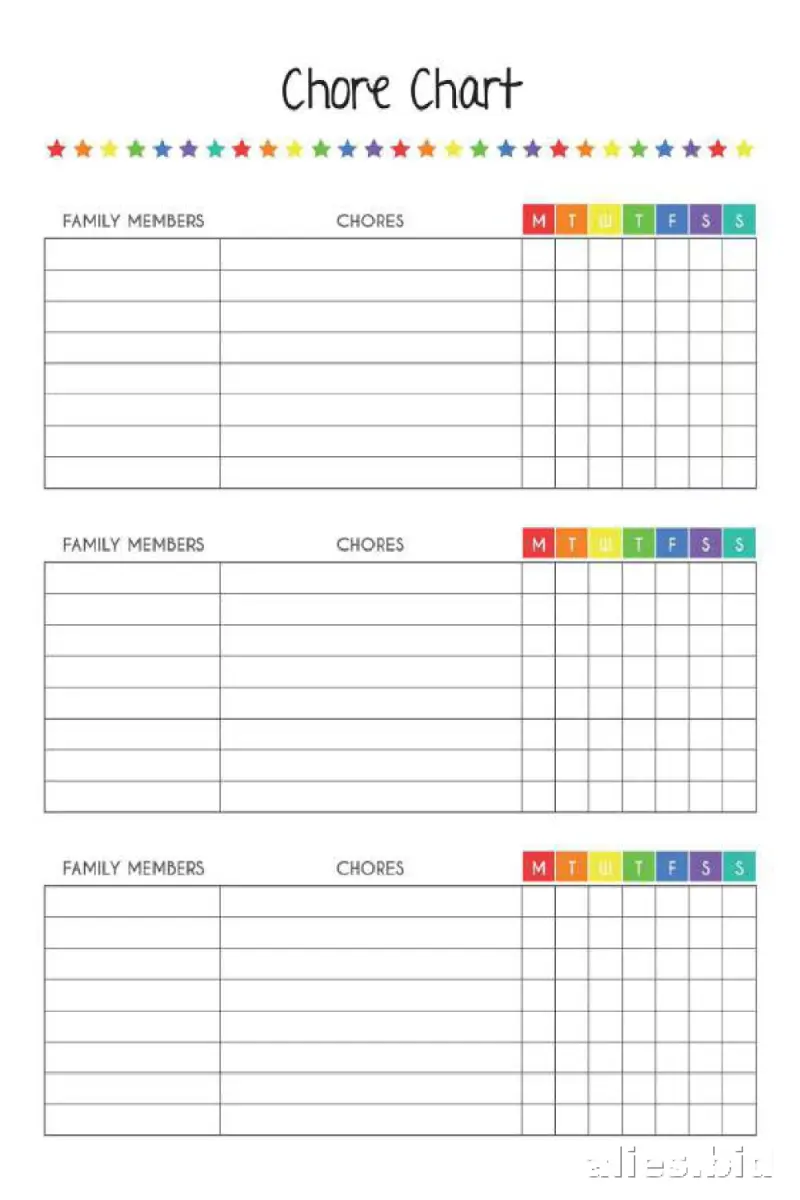 Free Printable Chore Tracker Template Free Print Worksheet #13