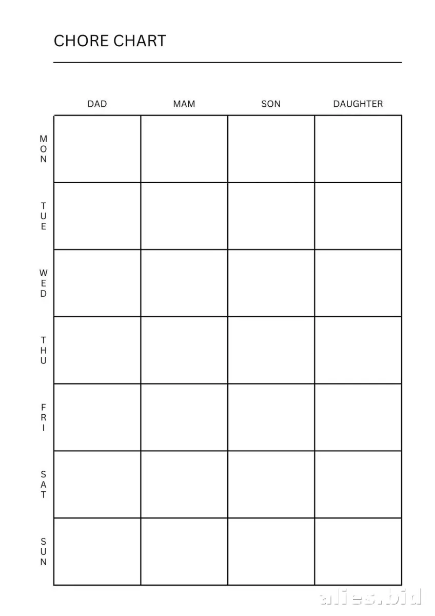 Free Printable Chore Tracker Template Free Print Worksheet #5