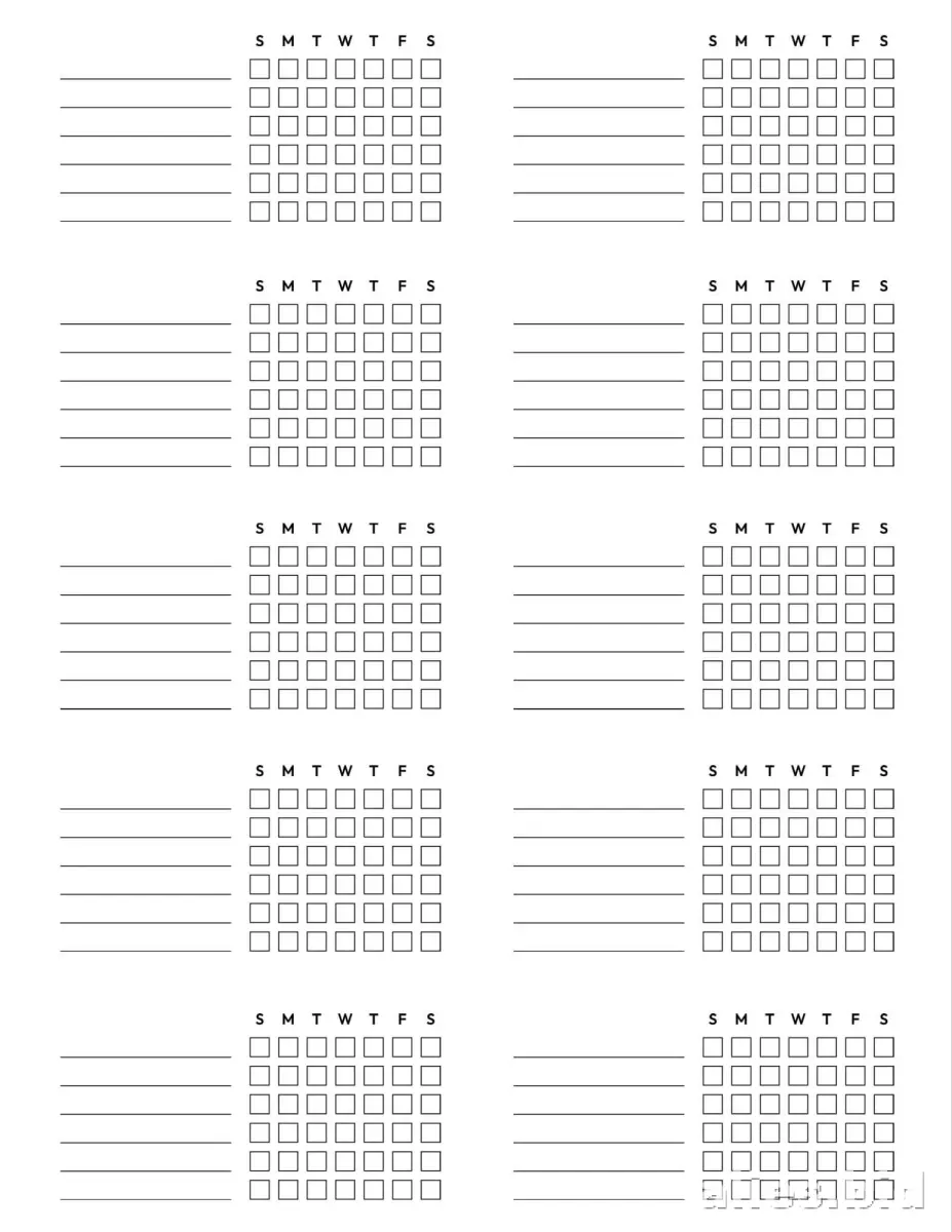Free Printable Chore Tracker Template Free Print Worksheet #6