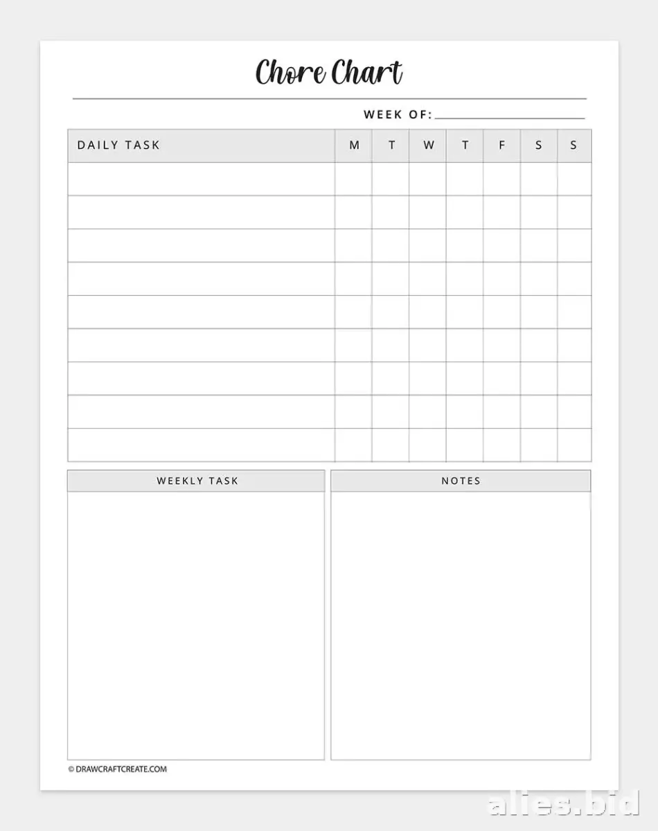 Free Printable Chore Tracker Template Free Print Worksheet #12