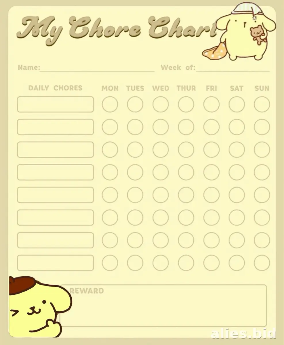 Free Printable Chore Tracker Template Free Print Worksheet #2