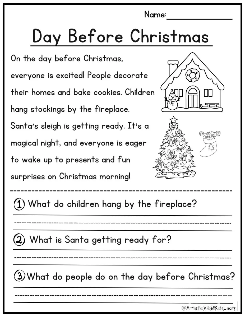 Free Printable Christmas Worksheet For Kids Free #3