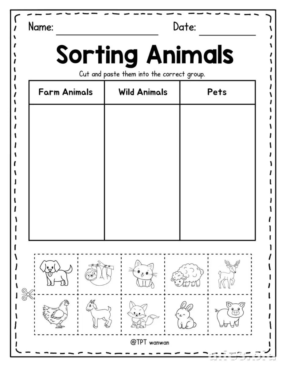Free Printable Classify Activity Sheet Free Worksheet #4