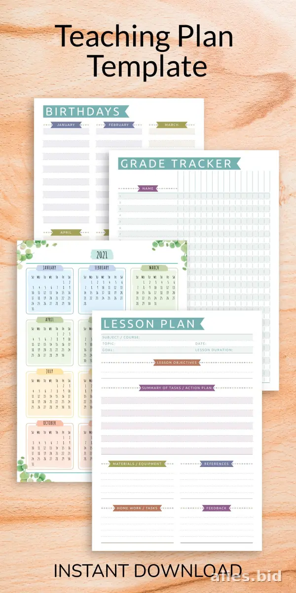 Free Printable Classroom Planner Template Free Worksheet #6